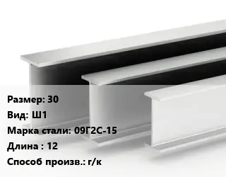 Двутавровая балка широкополочная 30 Ш1 09Г2С-15 L=12 г/к